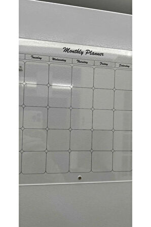 Mıknatıslı Aylık Planlayıcı Pano (Şeffaf - Siyah Planner)