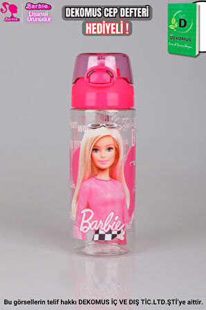 "DEKOMUS CEP DEFTERİ HEDİYELİ" YENİ SEZON LİSANSLI BARBIE TRITAN MATARA 500 ML