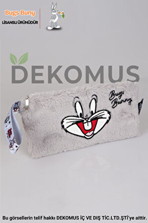 DEKOMUS İLE YENİ SEZON LİSANSLI BUGS BUNNY BASIC PELUŞ EL ÇANTASI/MAKYAJ ÇANTASI/KALEM ÇANTASI