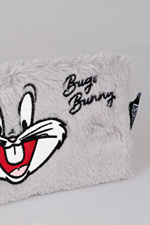 DEKOMUS İLE YENİ SEZON LİSANSLI BUGS BUNNY BASIC PELUŞ EL ÇANTASI/MAKYAJ ÇANTASI/KALEM ÇANTASI