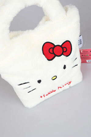 DEKOMUS İLE YENİ SEZON LİSANSLI HELLO KITTY BASIC PELUŞ EL ÇANTASI/BESLENME ÇANTASI