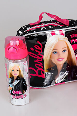 DEKOMUS İLE YENİ SEZON  LİSANSLI BARBIE GIRL POWER BESLENME ÇANTASI,500 ML MATARA VE BESLENME KABI SETİ