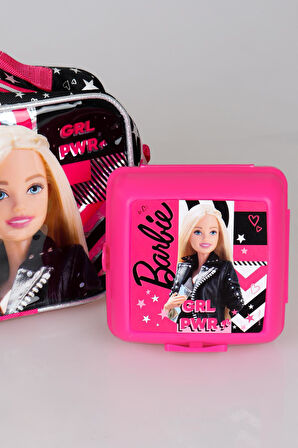 DEKOMUS İLE YENİ SEZON  LİSANSLI BARBIE GIRL POWER BESLENME ÇANTASI,500 ML MATARA VE BESLENME KABI SETİ