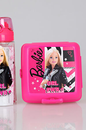 YENİ SEZON LİSANSLI BARBIE GIRL POWER 2 KATLI BESLENME KUTUSU VE 500 ML MATARA SETİ