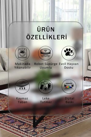 Yıkanabilir Kaymaz Taban Dijital Baskılı Halı ve Yolluk – Leke Tutmaz Salon & Mutfak Halısı