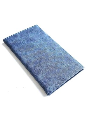 Hesap Sümeni Adisyon Kabı Kot Desen Mavi Vegan Deri 12 X 20 Cm.