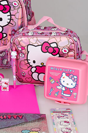 YENİ SEZON LİSANSLI HELLO KITTY İLKOKUL,BESLENME VE KALEM ÇANTASI İLE BESLENME KABI,MATARA KIRTASİYE OKUL SETİ