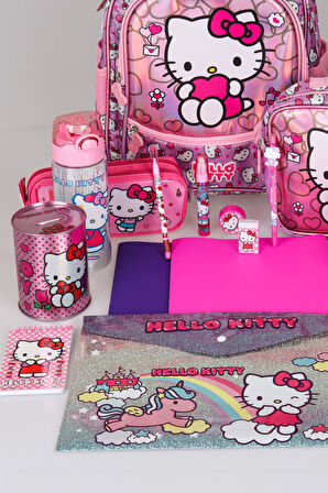 YENİ SEZON LİSANSLI HELLO KITTY İLKOKUL,BESLENME VE KALEM ÇANTASI İLE BESLENME KABI,MATARA KIRTASİYE OKUL SETİ