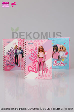 YENİ SEZON LİSANSLI BARBIE SPIRALLI A6 ÇİZGİLİ NOT DEFTERİ / BLOKNOT 