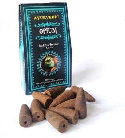 Ayurvedic Konik ( Geri Akış ) Tütsü Opıum Aromalı ( 10 Adet )