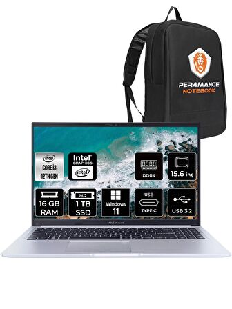 ASUS Vivobook 15 X1502ZA i3 1215U 16GB RAM 1TB SSD 15.6'' FHD W11HOME EJ1479 & PER4 ÇANTA