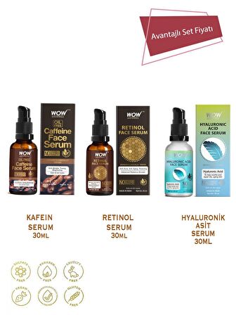 Kafein Serum-Retinol Serum-Hyaluronik Asit Serum