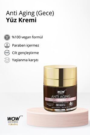 Anti Agıng Yaşlanma Karşıtı Gece Cilt Kremi %93 Doğal İçerik- Matrixyl 3000 Peptit'li-50ml