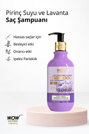 Pirinç Suyu Şampuanı-%95 Doğal İçerik-Çinko,Amino Asit,Pirinç Keratini ve Lavanta Yağı 300ml