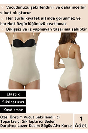 Premium Kaymaz Sıkılaştırıcı Toparlayıcı Beden Daraltıcı Lazer Kesim Gögüs Altı Body Korse