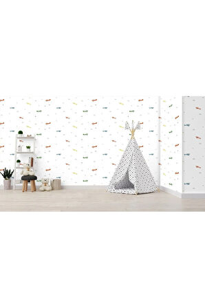 Gökyüzünde Uçak Detaylı Çocuk Odası Duvar Kağıdı - Adakids 8907-1 Duvar Kağıdı 10.6 m2
