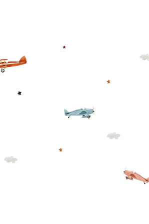Gökyüzünde Uçak Detaylı Çocuk Odası Duvar Kağıdı - Adakids 8907-1 Duvar Kağıdı 10.6 m2