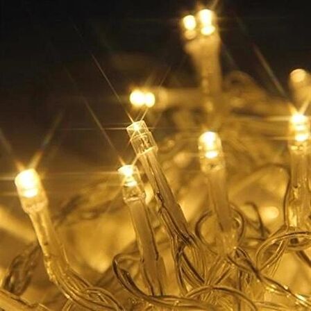 MyVirtus 10 Metre 100 Ledli 8 Fonksiyonlu Dekoratif Lambader Sarı Lamba