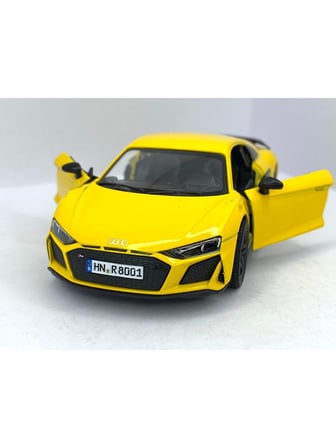 Kinsmart 2020 Audi R8 Coupe 1:36 Sarı Çek Bırak Model Araba