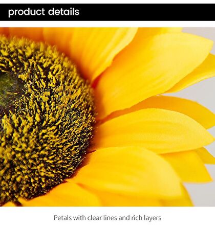 Yapay Çiçek Ayçiçeği Sarı Sunflower Dekoratif Çiçek 115cm Dev Ay Çiçeği 3 Kafalı