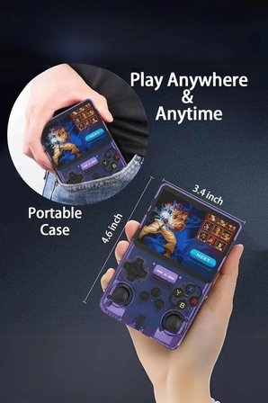 D-r36 3.5 Inç Ips Ekran Retro Handheld Video Oyunu Konsolu El Atarisi Mini Video Oynatıcı 21000 Oyun