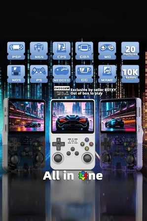 D-r36 3.5 Inç Ips Ekran Retro Handheld Video Oyunu Konsolu El Atarisi Mini Video Oynatıcı 21000 Oyun