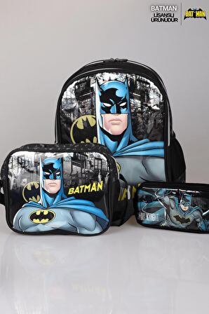 YENİ SEZON LİSANSLI BATMAN OKUL ,BESLENME VE KALEM ÇANTASI OKUL SETİ