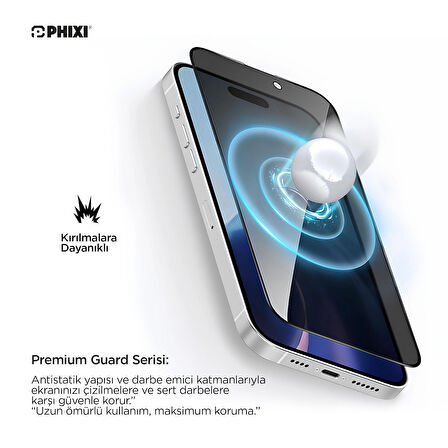 Phixi Premium Guard Hayalet Cam Ekran Koruyucu – iPhone XR Uyumlu | Antistatik, Su Tutmaz, Tam Kaplama