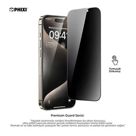 Phixi Premium Guard Hayalet Cam Ekran Koruyucu – iPhone 13 Uyumlu | Antistatik, Su Tutmaz, Tam Kaplama