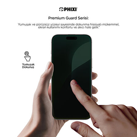 Phixi Premium Guard Hayalet Cam Ekran Koruyucu – iPhone 13 Uyumlu | Antistatik, Su Tutmaz, Tam Kaplama