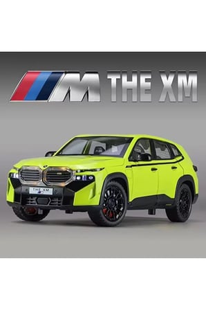 BMW XM Yeşil Diecast Model Araba 1:24 Kapılar Bagaj Kaput Açılır Pilsiz BMW İX Araba Yeşil