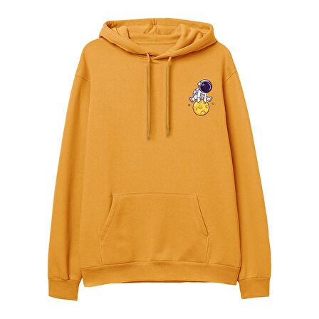 Astro-5 Baskılı Hoodie-Portakal
