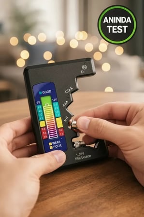 Evrensel Mini Pil Test Cihazı – Pil Doluluk Seviyesi Ölçer ve Pil Durum Kontrol Aparatı