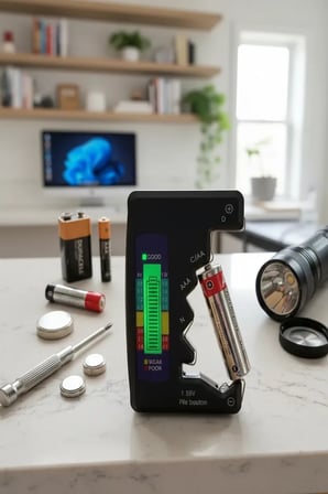Evrensel Mini Pil Test Cihazı – Pil Doluluk Seviyesi Ölçer ve Pil Durum Kontrol Aparatı