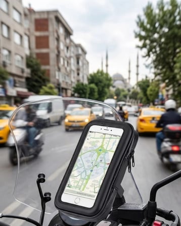Su Geçirmez Motosiklet Telefon Tutucu Evrensel Gidon Montaj N.igasyon Standı