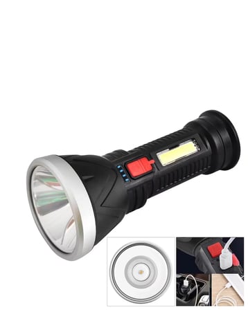 Uzun Menzilli Işıldak Şarjlı 9 LED 4 Kademeli Aydınlatma