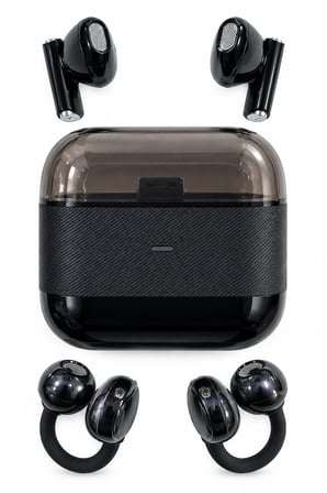 4’lü Kablosuz Bluetooth Kulaklık Klipsli ve Kulak İçi Tasarım Siyah