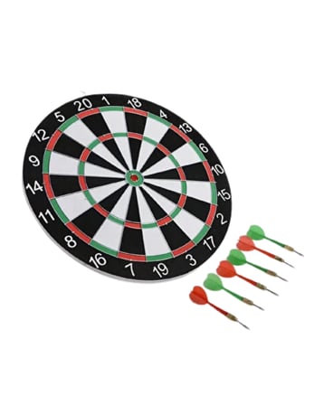 12 İnç Ahşap Dart Tahtası 4 Adet Metal Uçlu Dart Oku Dahil