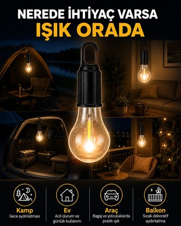 Akıllı Sensörlü Usb Şarjlı Kamp Lambası
