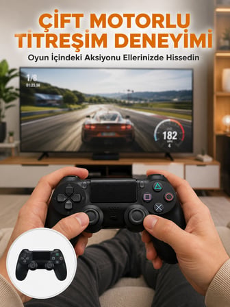 Kablosuz Titreşimli Oyun Kolu - Yüksek Hassasiyetli Analog Kontrol Ve Ergonomik Tutma Yeni Nesil