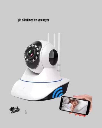 Full HD Akıllı IP Kamera – Gece Görüşlü, Hareket Sensörlü, Çift Yönlü Ses ve Online Kayıt Özellikli Yeni Nesil