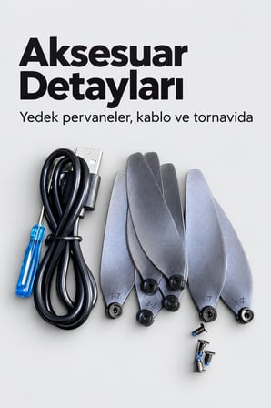 Kameralı Drone Seti Çift Batarya Ve Yedek Pervaneler