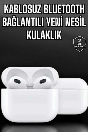 Bluetooth Kulaklık 3.Nesil Kablosuz Uzun Pil Ömrü Dokunmatik Kontrol Yeni Nesil
