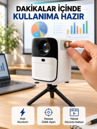 Ultra Hd Çözünürlüklü Taşınabilir Projektör - 1920x1080 Piksel Görüntü Kalitesi Yeni Nesil