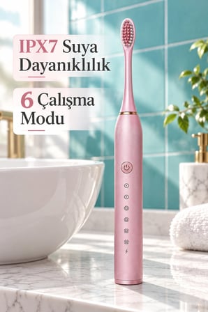 Pembe Şarjlı Diş Fırçası 2 Dakika Zamanlayıcılı