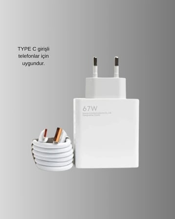 67W Type-C Turbo Şarj Cihazı – Aşırı Akım ve Isı Koruması, Seyahat Uyumlu Yeni Nesil