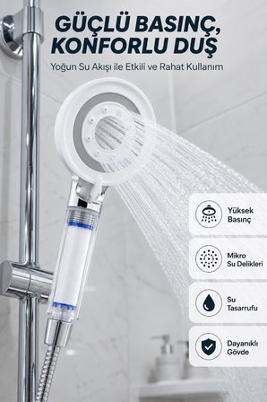 Su Tasarruflu Filtreli Duş Başlığı Yüksek Basınçlı Modern Duş Başlığı