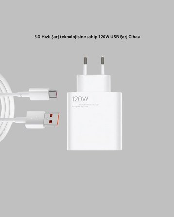 120 Watt Type C Şarj Başlığı Poco X3 X4 X5 Pro Uyumlu