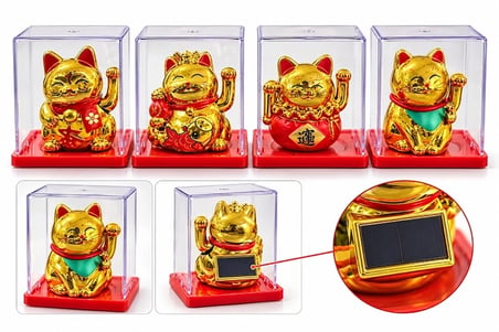 Güneş Enerjili Sallanan Şans Kedisi - Maneki Neko Alk6160