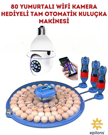 Mz-80/240 Çift Viyollü Tam Otomatik Kuluçka Makinesi Wifi Ampul Kamera Hediyeli Çiftlik Tipi